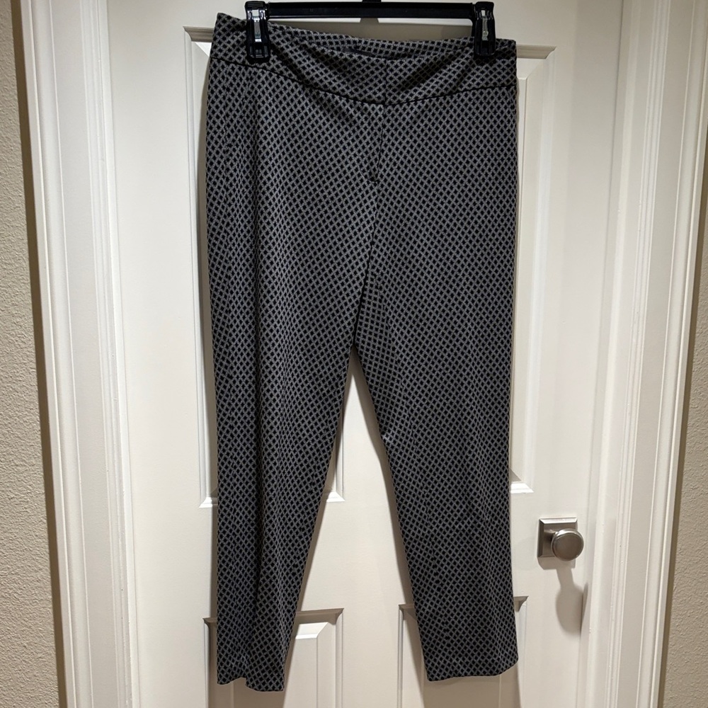 Vince Camuto Black and Gray Patterned Knit Pants